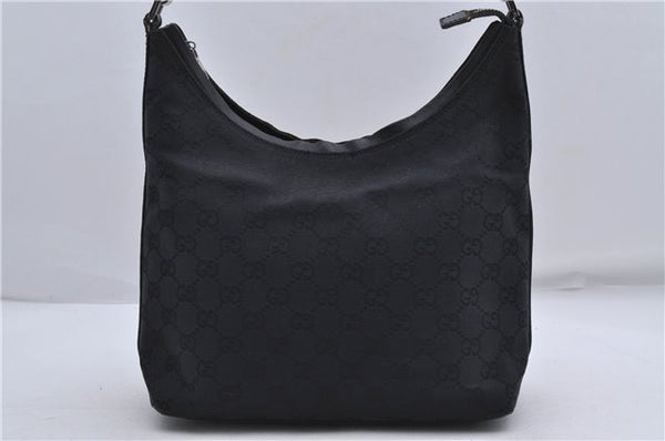 Authentic GUCCI Shoulder Hand Bag Purse GG Canvas Leather 0000602 Black 8097D