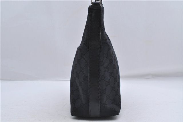 Authentic GUCCI Shoulder Hand Bag Purse GG Canvas Leather 0000602 Black 8097D