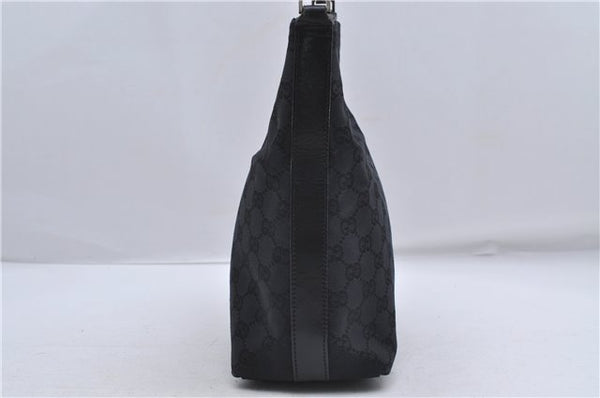 Authentic GUCCI Shoulder Hand Bag Purse GG Canvas Leather 0000602 Black 8097D