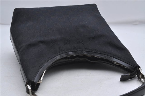 Authentic GUCCI Shoulder Hand Bag Purse GG Canvas Leather 0000602 Black 8097D