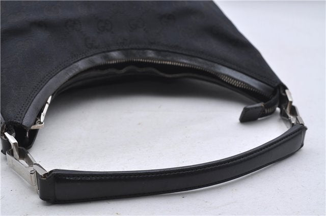 Authentic GUCCI Shoulder Hand Bag Purse GG Canvas Leather 0000602 Black 8097D