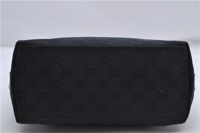 Authentic GUCCI Shoulder Hand Bag Purse GG Canvas Leather 0000602 Black 8097D