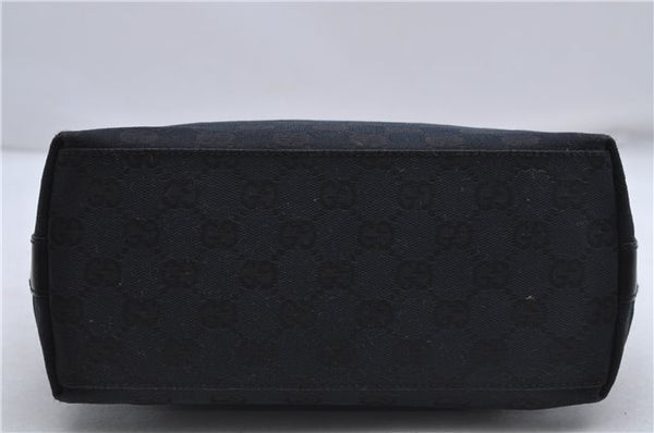 Authentic GUCCI Shoulder Hand Bag Purse GG Canvas Leather 0000602 Black 8097D