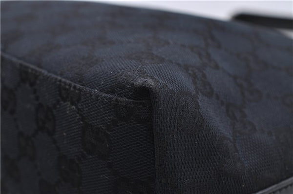 Authentic GUCCI Shoulder Hand Bag Purse GG Canvas Leather 0000602 Black 8097D