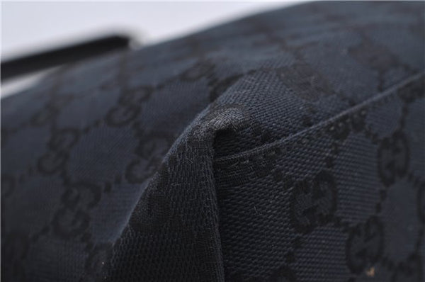 Authentic GUCCI Shoulder Hand Bag Purse GG Canvas Leather 0000602 Black 8097D