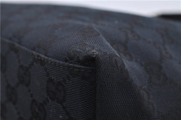 Authentic GUCCI Shoulder Hand Bag Purse GG Canvas Leather 0000602 Black 8097D