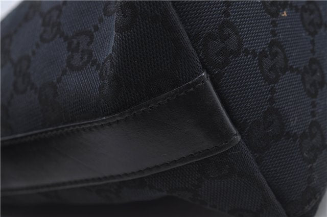 Authentic GUCCI Shoulder Hand Bag Purse GG Canvas Leather 0000602 Black 8097D