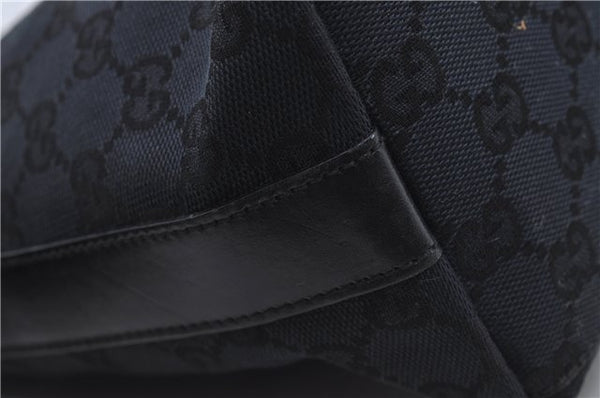 Authentic GUCCI Shoulder Hand Bag Purse GG Canvas Leather 0000602 Black 8097D