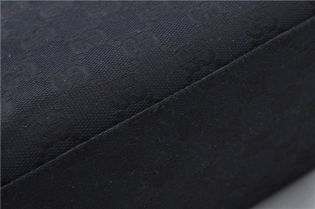 Authentic GUCCI Shoulder Hand Bag Purse GG Canvas Leather 0000602 Black 8097D