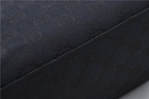 Authentic GUCCI Shoulder Hand Bag Purse GG Canvas Leather 0000602 Black 8097D