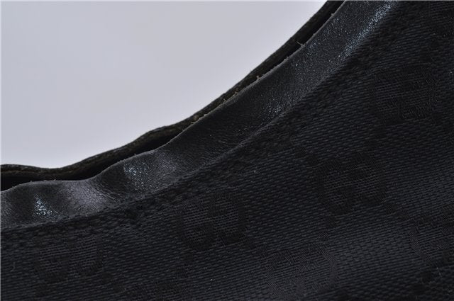 Authentic GUCCI Shoulder Hand Bag Purse GG Canvas Leather 0000602 Black 8097D