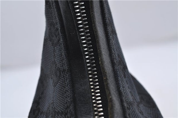 Authentic GUCCI Shoulder Hand Bag Purse GG Canvas Leather 0000602 Black 8097D