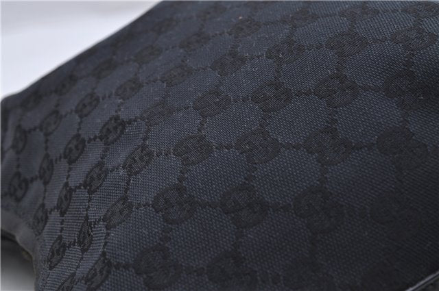 Authentic GUCCI Shoulder Hand Bag Purse GG Canvas Leather 0000602 Black 8097D