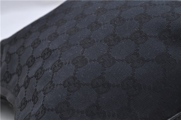 Authentic GUCCI Shoulder Hand Bag Purse GG Canvas Leather 0000602 Black 8097D