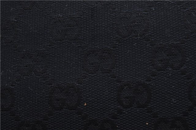 Authentic GUCCI Shoulder Hand Bag Purse GG Canvas Leather 0000602 Black 8097D