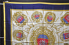 Authentic HERMES Carre 90 Scarf "LES ARMES DE PARIS" Silk Yellow Navy PB 8097E