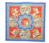 Authentic HERMES Carre 90 Scarf "LE TRIOMPHE DU PALADIN" Silk Blue 8098E