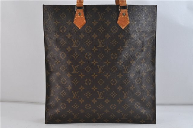 Authentic LOUIS VUITTON Monogram Sac Plat Hand Bag M51140 LV 8099C