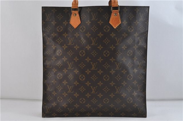 Authentic LOUIS VUITTON Monogram Sac Plat Hand Bag M51140 LV 8099C