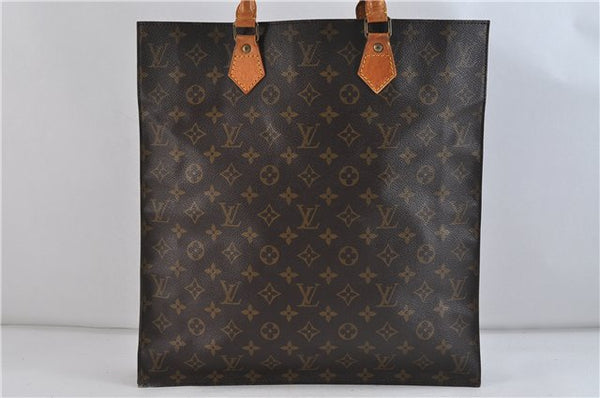 Authentic LOUIS VUITTON Monogram Sac Plat Hand Bag M51140 LV 8099C