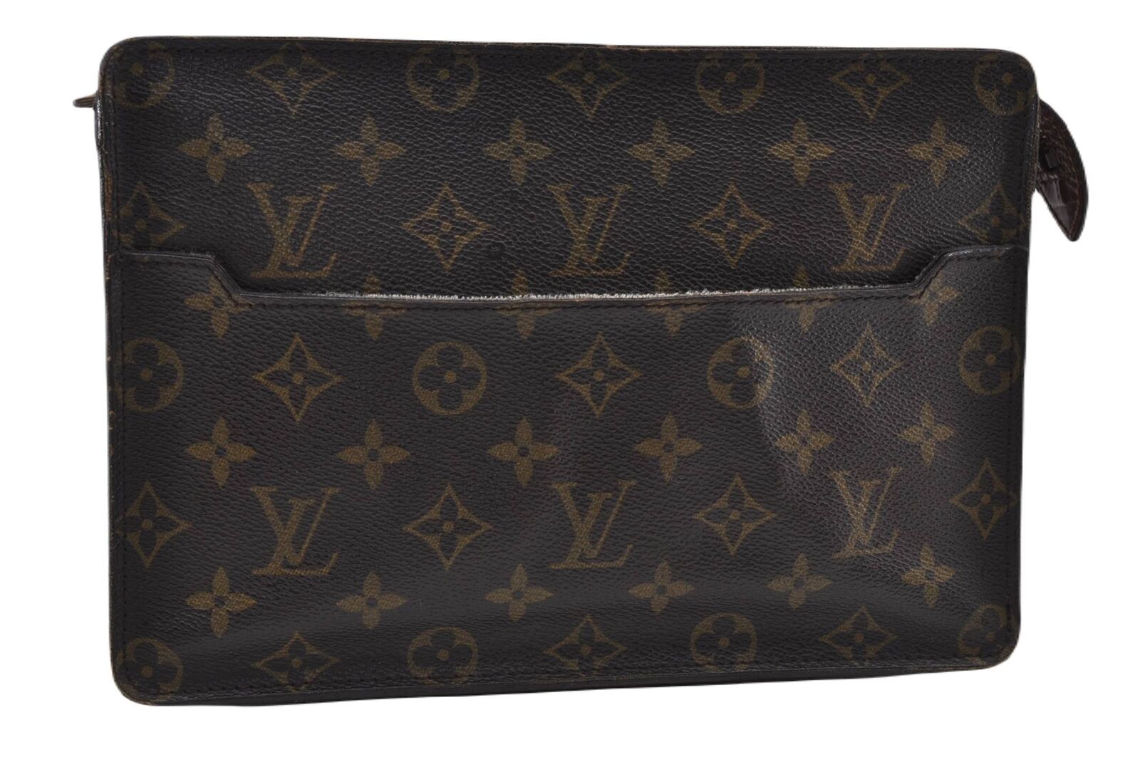 Authentic LOUIS VUITTON Monogram Pochette Homme Clutch Hand Bag M51795 LV 8103B