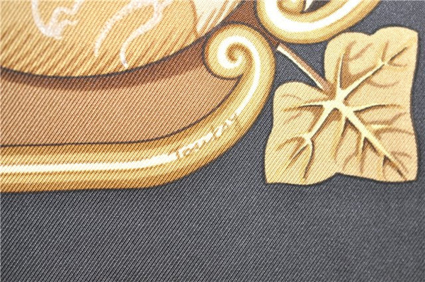 Authentic HERMES Carre 90 Scarf "RYTHMES DU MONDE" Silk Yellow Box 8105D