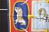 Authentic HERMES Carre 90 Scarf "GRAND APPARAT" Silk Blue Paper Bag 8112D