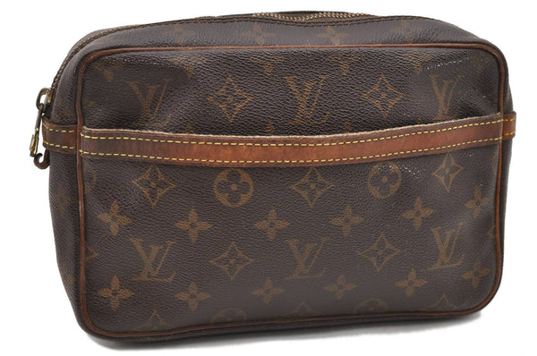 Authentic LOUIS VUITTON Monogram Compiegne 23 Clutch Hand Bag M51847 LV 8113C