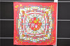 Authentic HERMES Carre 90 Scarf "Pelile main" Silk Red Paper Bag 8113D