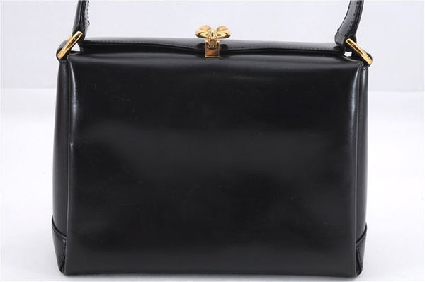 Authentic GUCCI Vintage Shoulder Hand Bag Purse Leather Black 8114D