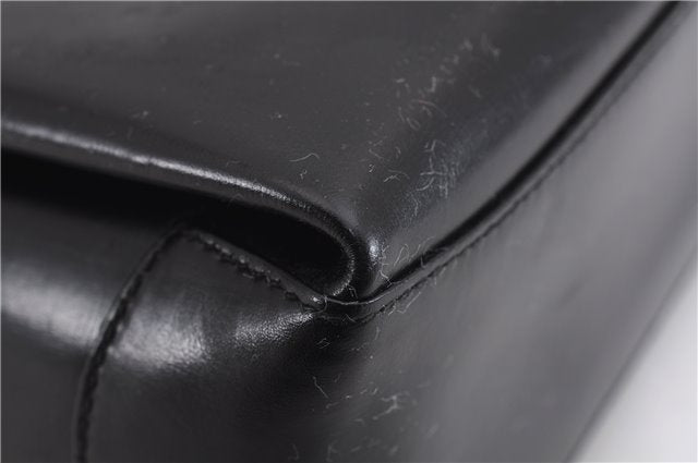 Authentic GUCCI Vintage Shoulder Hand Bag Purse Leather Black 8114D