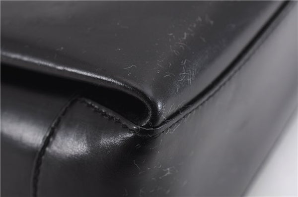 Authentic GUCCI Vintage Shoulder Hand Bag Purse Leather Black 8114D