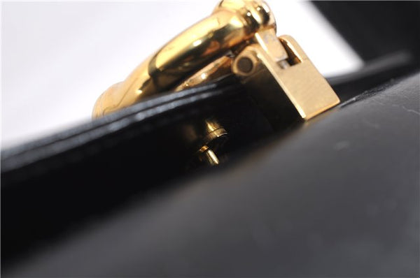 Authentic GUCCI Vintage Shoulder Hand Bag Purse Leather Black 8114D