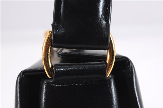 Authentic GUCCI Vintage Shoulder Hand Bag Purse Leather Black 8114D