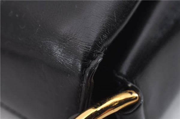 Authentic GUCCI Vintage Shoulder Hand Bag Purse Leather Black 8114D