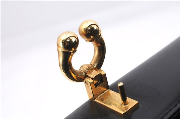 Authentic GUCCI Vintage Shoulder Hand Bag Purse Leather Black 8114D