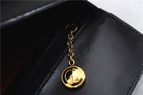 Authentic GUCCI Vintage Shoulder Hand Bag Purse Leather Black 8114D