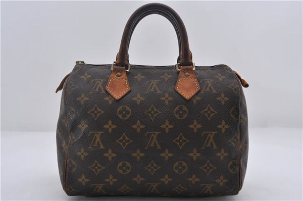 Authentic Louis Vuitton Monogram Speedy 25 Boston Hand Bag M41528 LV Junk 8115D