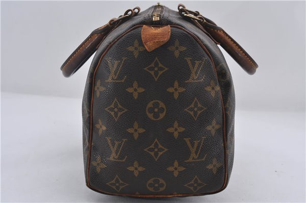 Authentic Louis Vuitton Monogram Speedy 25 Boston Hand Bag M41528 LV Junk 8115D