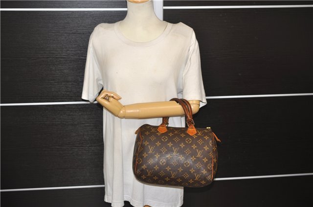 Authentic Louis Vuitton Monogram Speedy 25 Boston Hand Bag M41528 LV Junk 8115D