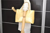 Authentic Louis Vuitton Vernis Wilshire MM Tote Hand Bag Ivory M91441 LV 8116D