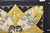 Authentic HERMES Carre 90 Scarf "LA VIE a CHEVAL" Silk Black Box 8116E