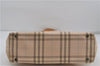 Authentic BURBERRY Check Shoulder Tote Bag Canvas Leather Beige 8117D