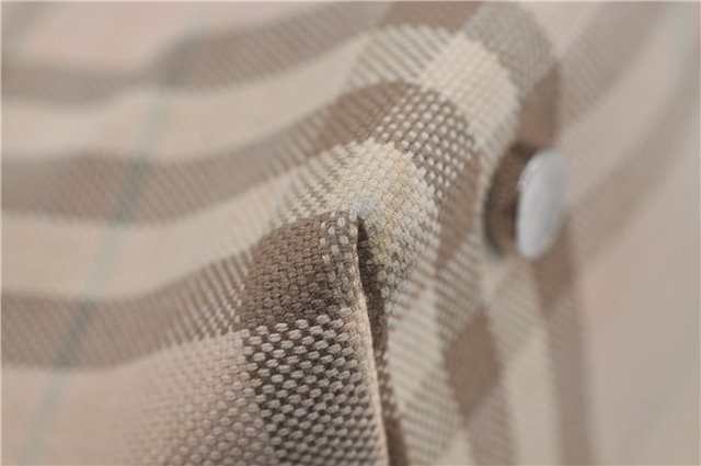 Authentic BURBERRY Check Shoulder Tote Bag Canvas Leather Beige 8117D