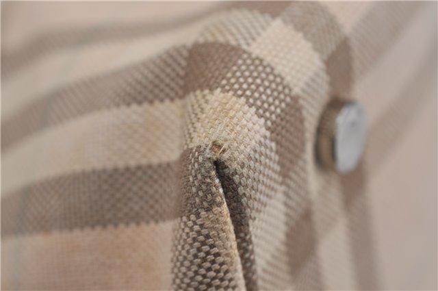 Authentic BURBERRY Check Shoulder Tote Bag Canvas Leather Beige 8117D