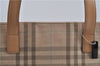 Authentic BURBERRY Check Shoulder Tote Bag Canvas Leather Beige 8117D