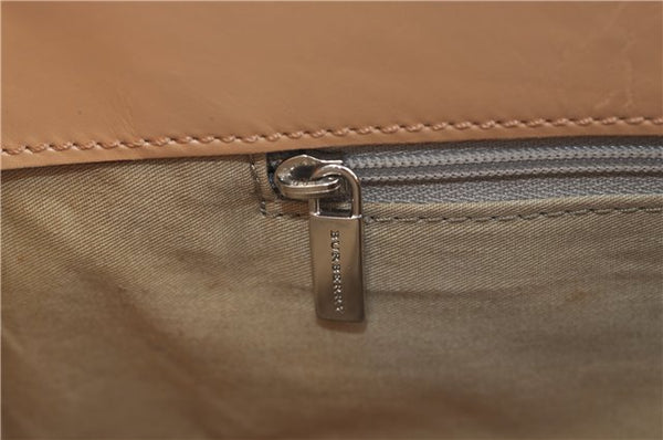 Authentic BURBERRY Check Shoulder Tote Bag Canvas Leather Beige 8117D