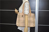 Authentic BURBERRY Check Shoulder Tote Bag Canvas Leather Beige 8117D