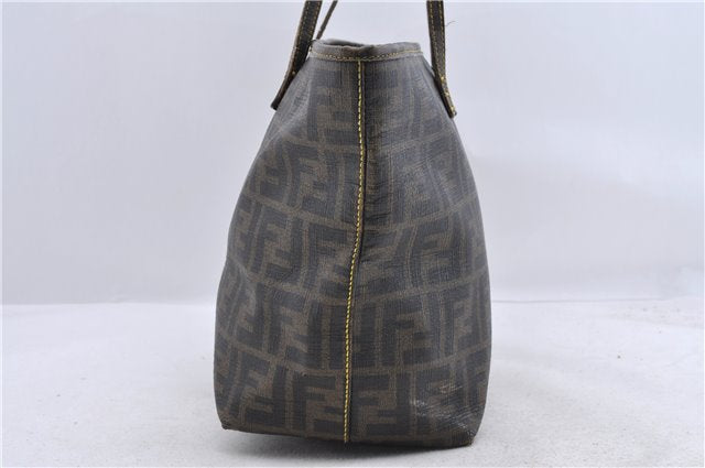 Authentic FENDI Zucca Shoulder Tote Bag PVC Brown 8119C