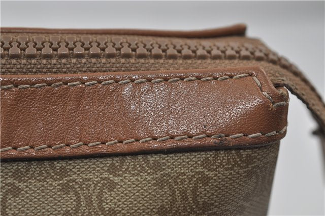 Authentic CELINE Macadam Blason Pattern Clutch Hand Bag PVC Leather Beige 8120D
